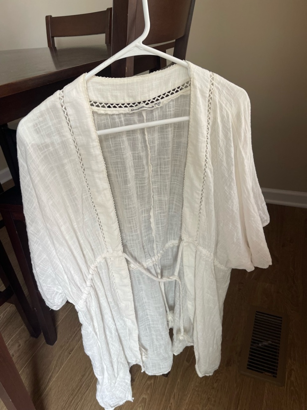 White Lightweight Open Kimono Cardigan